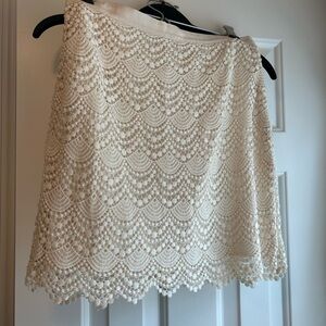 Club Monaco Cream Lace Mini Skirt
